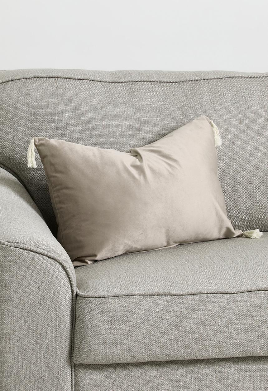 Sixth Floor - Tessa velvet cushion - Taupe