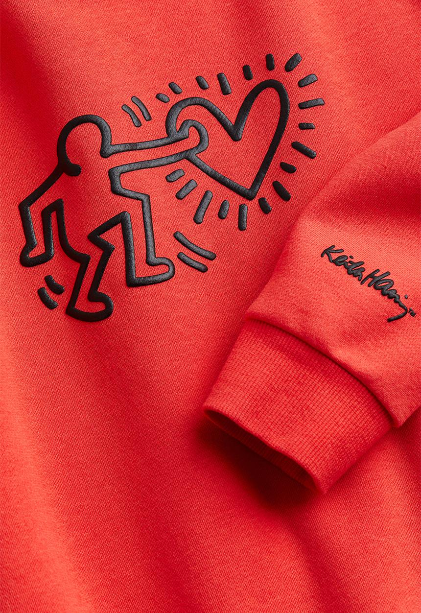 H&M - Printed sweatshirt - red keith haring