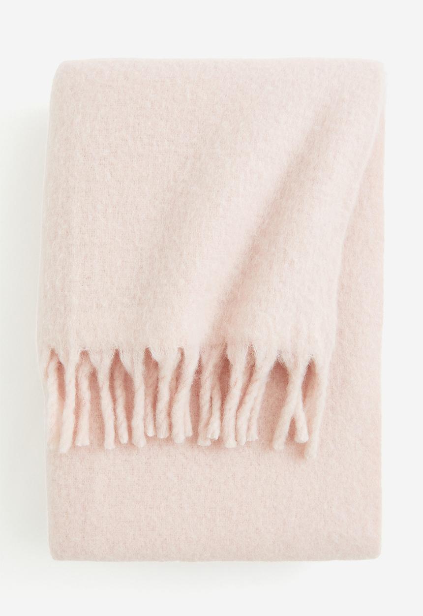 H&M - Wool-blend blanket - light pink