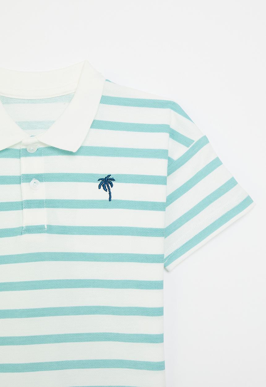 Pop Candy - Striped golf tee - green & white
