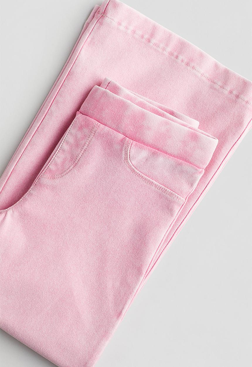H&M - Wide denim-look trousers - light pink
