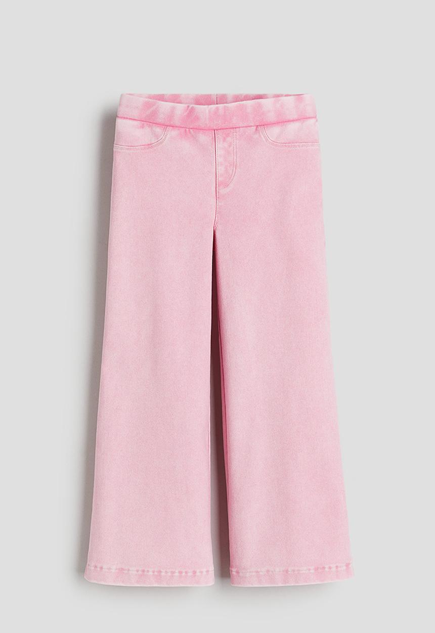 H&M - Wide denim-look trousers - light pink