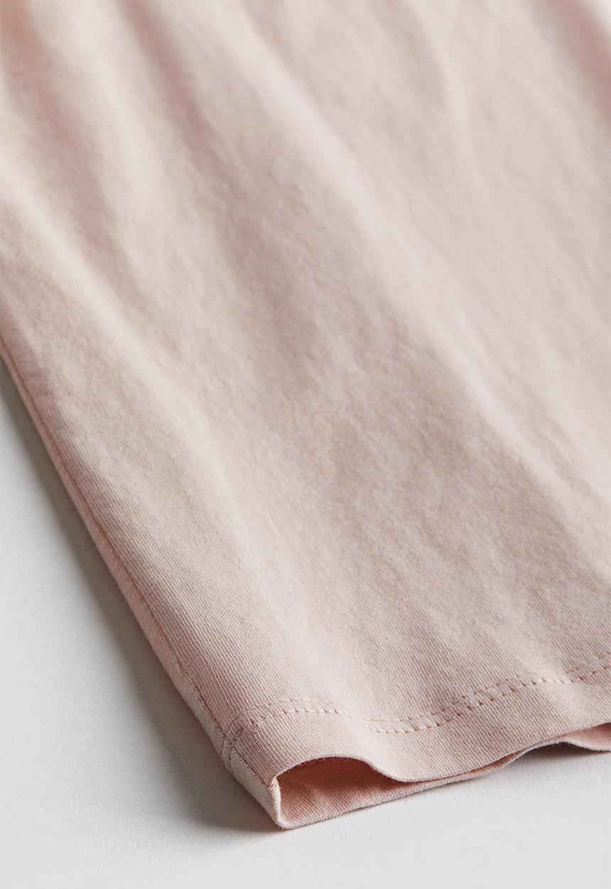 H&M - Oversized cotton jersey t-shirt - powder pink 