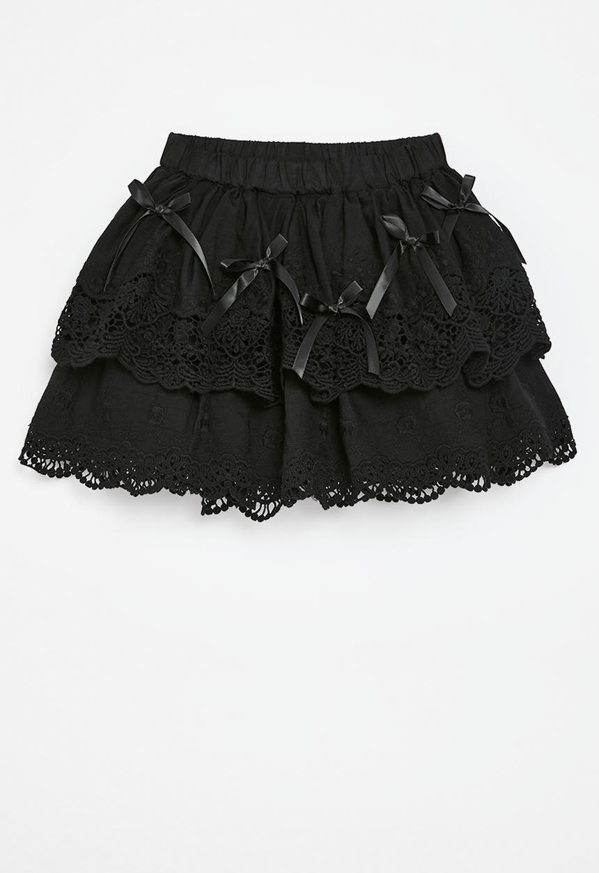 Pop Candy - Ribbon & lace skirt - black