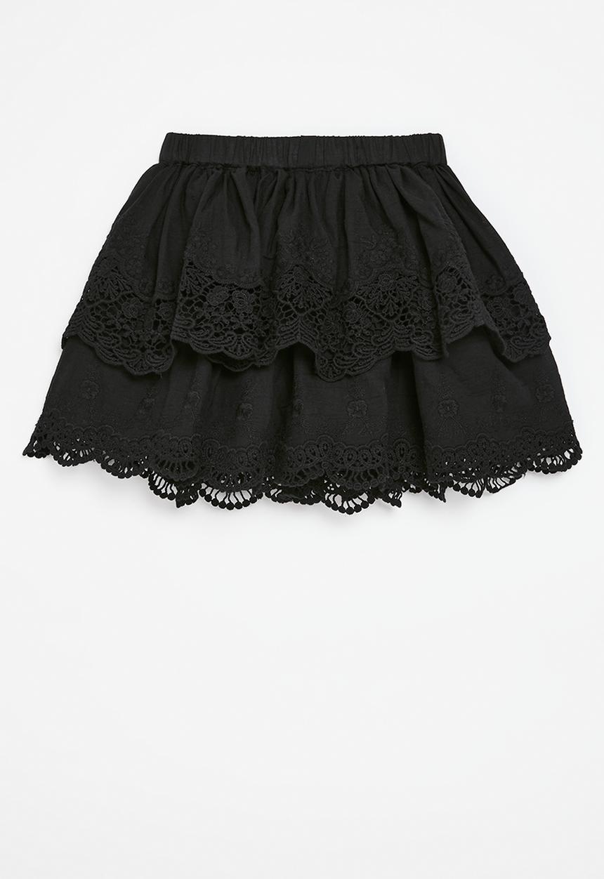 Pop Candy - Ribbon & lace skirt - black