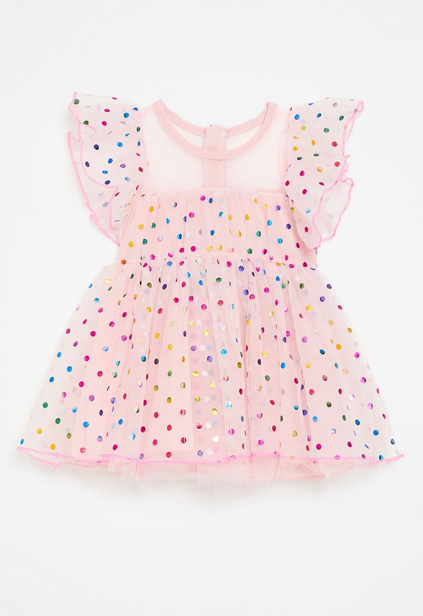 Pop Candy - Polka dot mesh dress - pink