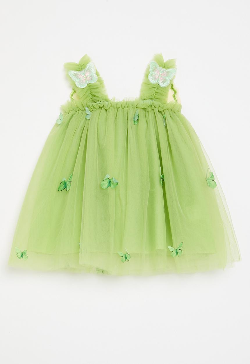 Pop Candy - Butterfly décor mesh dress - green