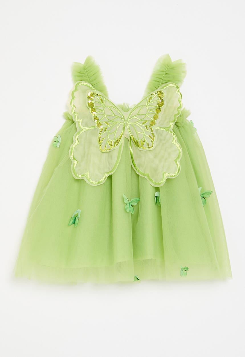 Pop Candy - Butterfly décor mesh dress - green