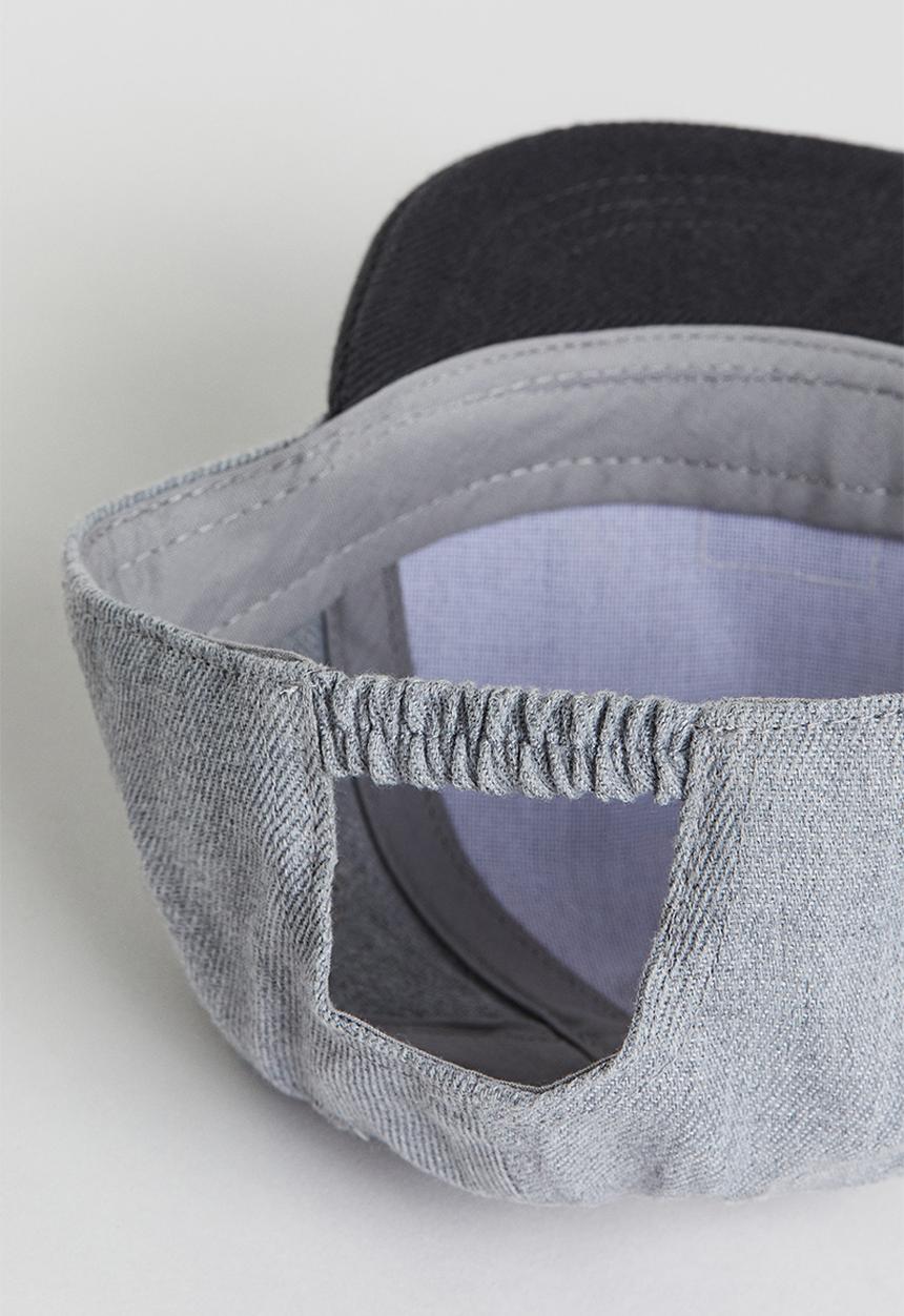 H&M - Twill cap - light grey & black