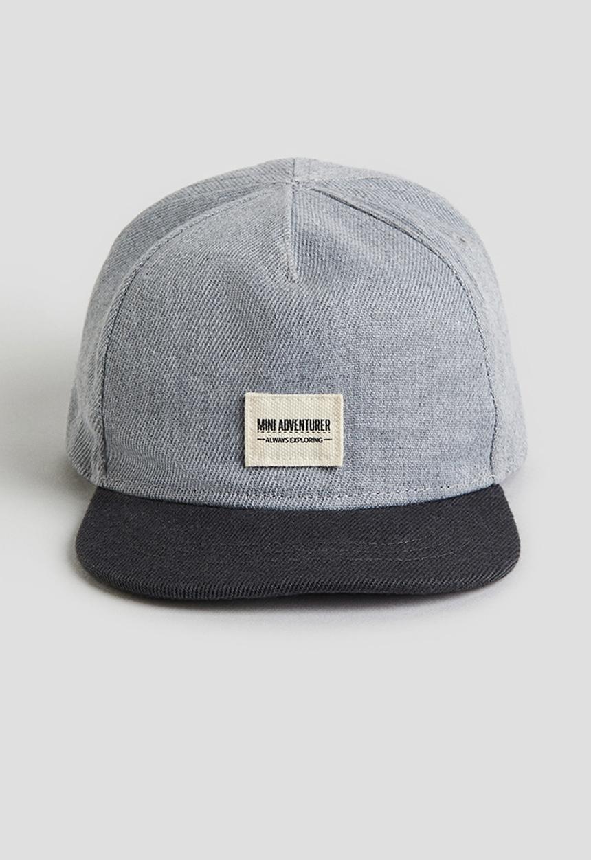 H&M - Twill cap - light grey & black