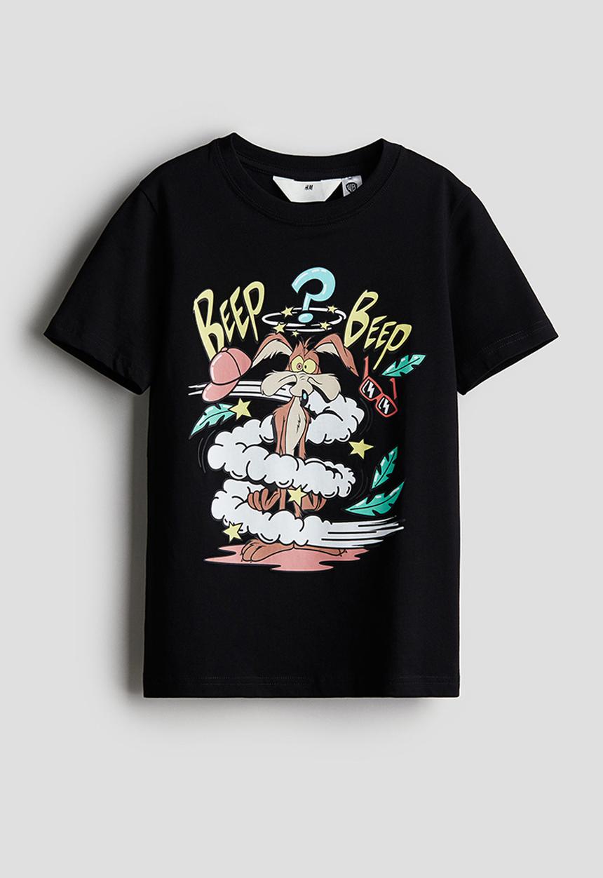 H&M - Printed t-shirt - black looney tunes