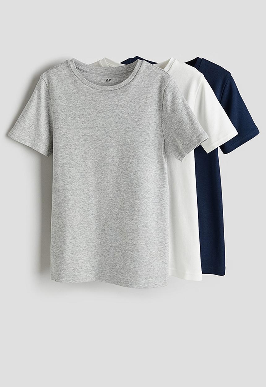 H&M - 3 pack cotton jersey t-shirts - multi