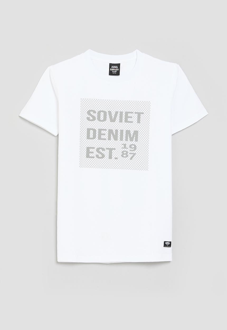 SOVIET - Boys crew neck  fashion tee - white