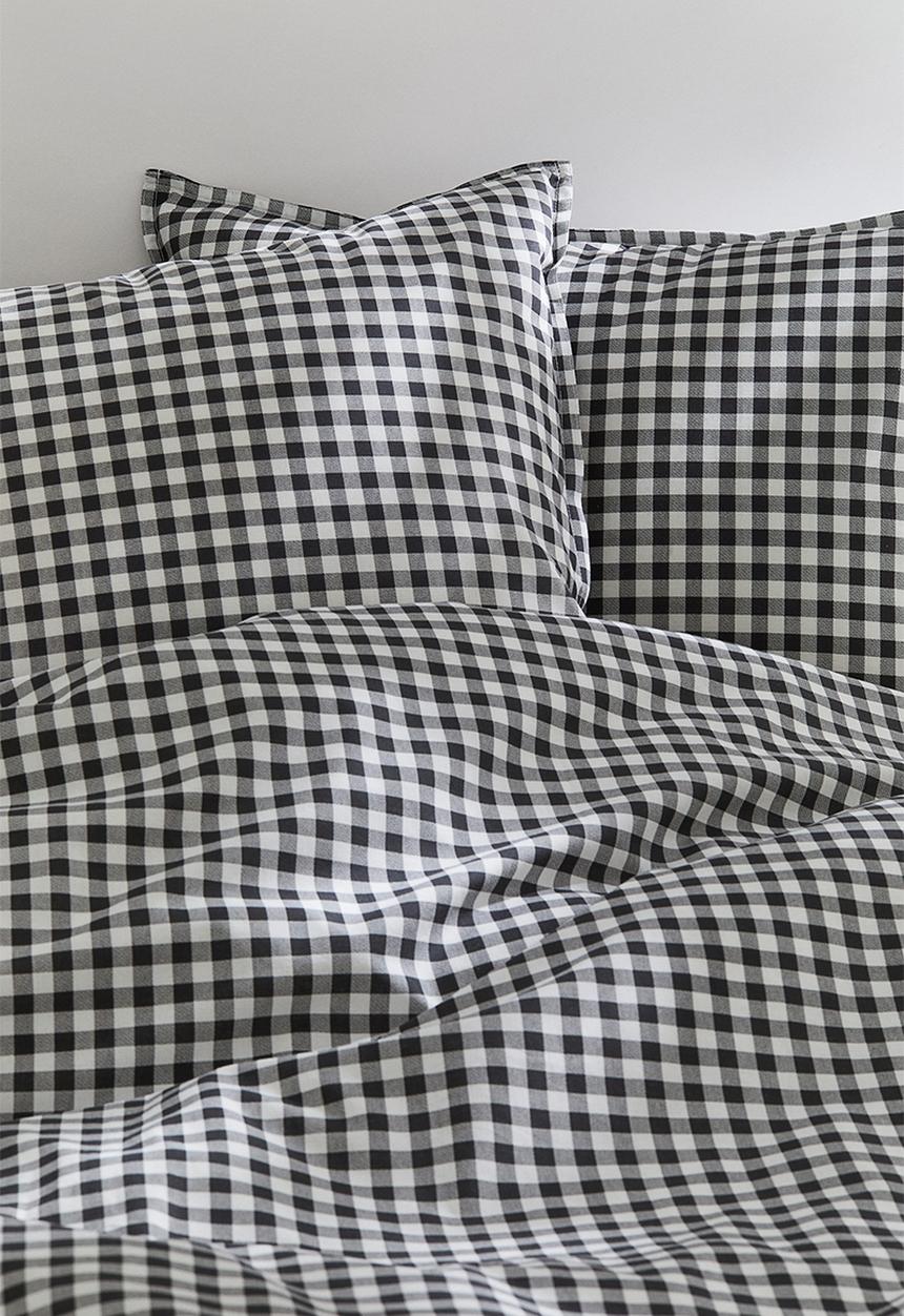 H&M - Patterned double/king size duvet cover set - grey