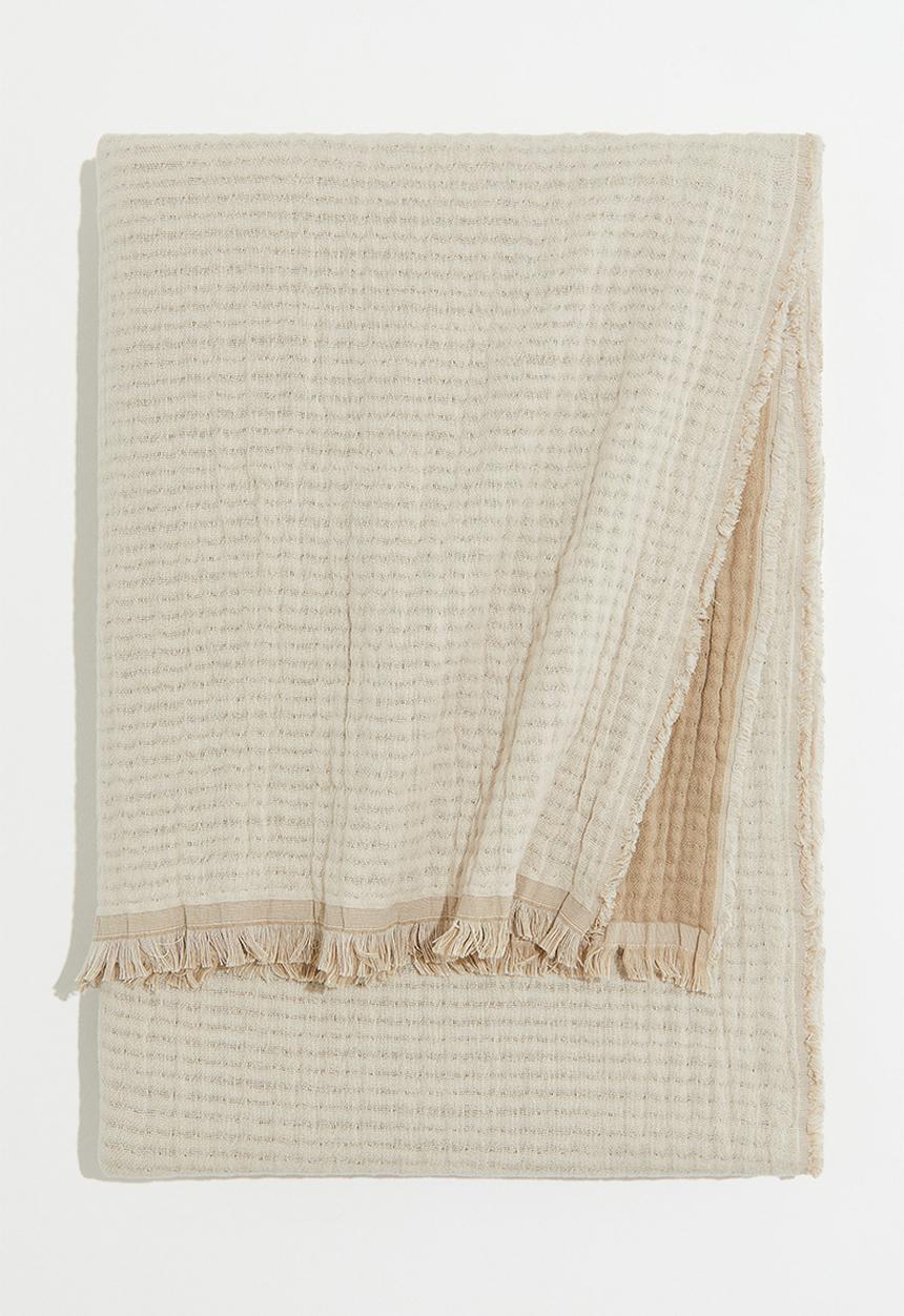 H&M - Cotton muslin blanket - beige