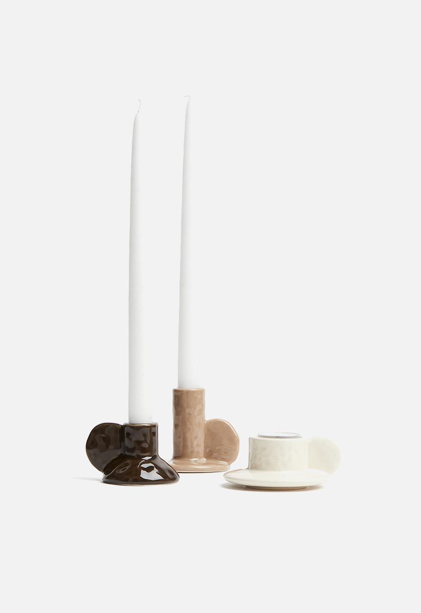 H&M - Stoneware candlestick - beige