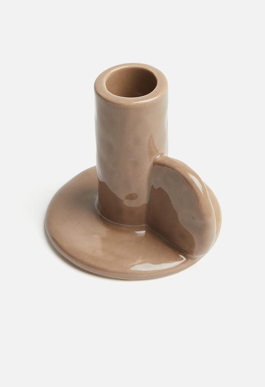 H&M - Stoneware candlestick - beige