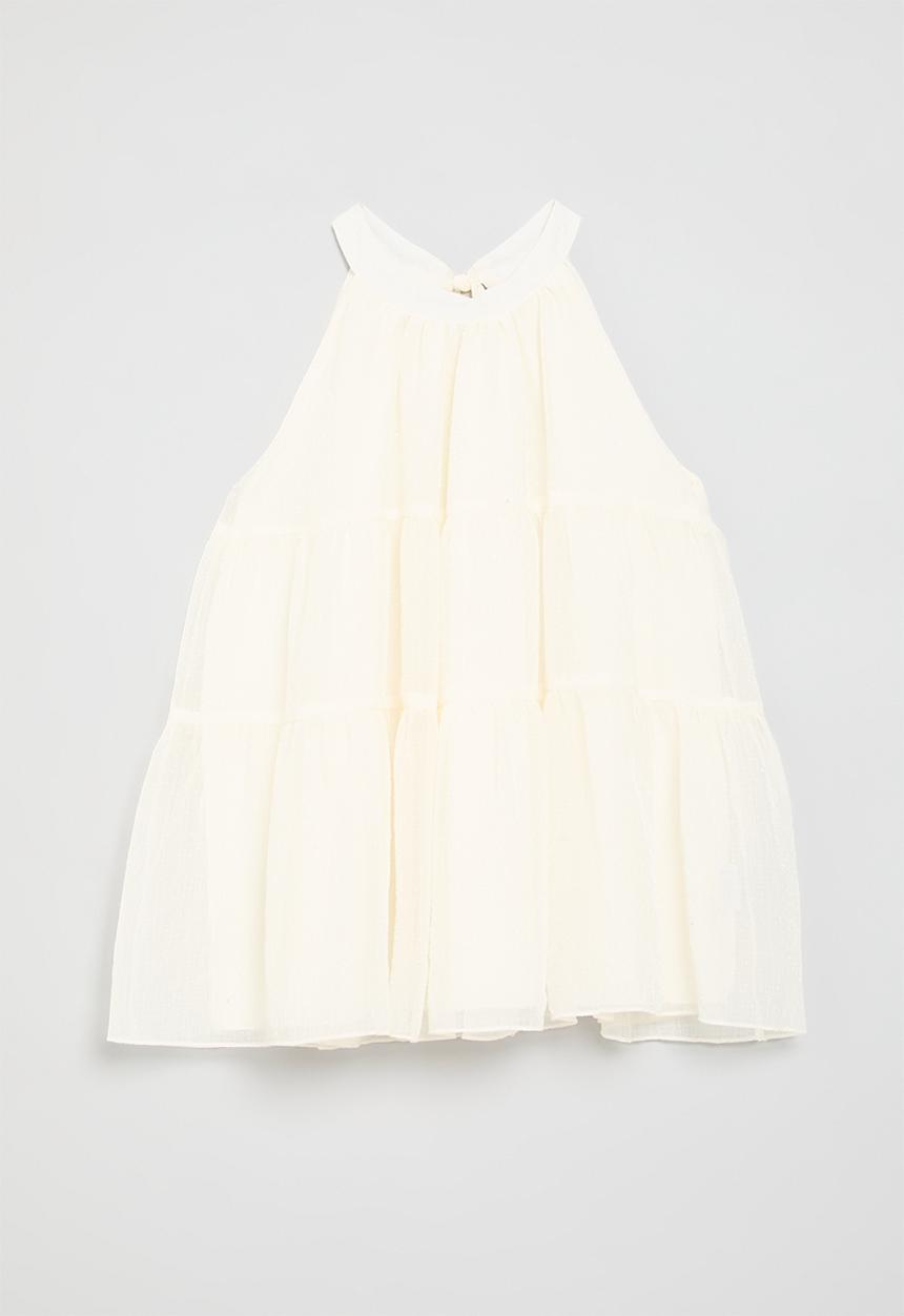 Pop Candy - Halter neck mesh dress - off white
