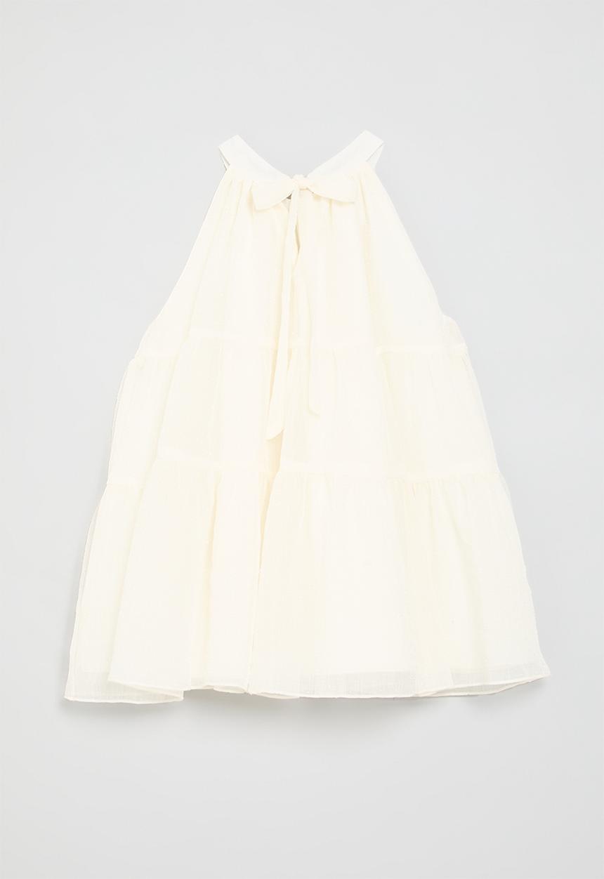 Pop Candy - Halter neck mesh dress - off white