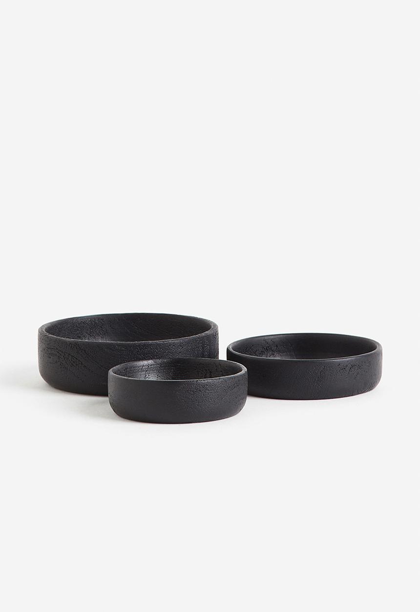 H&M - 3-Pack wooden bowls - black
