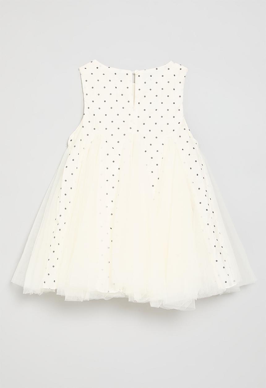 Pop Candy - Polka dot mesh dress - black & off white