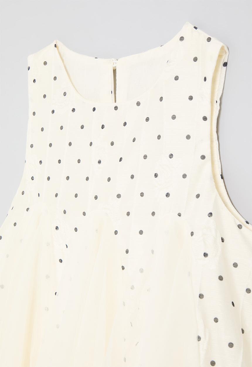 Pop Candy - Polka dot mesh dress - black & off white