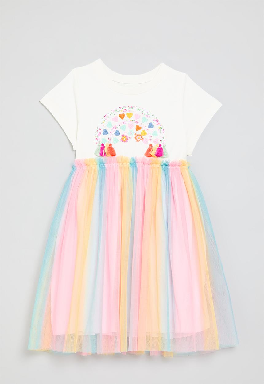 Pop Candy - Applique and mesh dress - multi