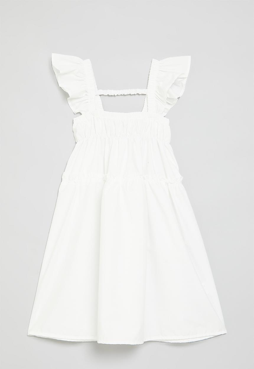 Pop Candy - Tiered dress - white