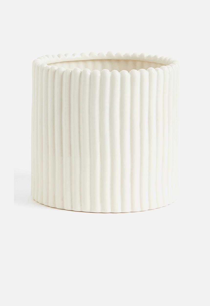 H&M - Large stoneware plant pot - white