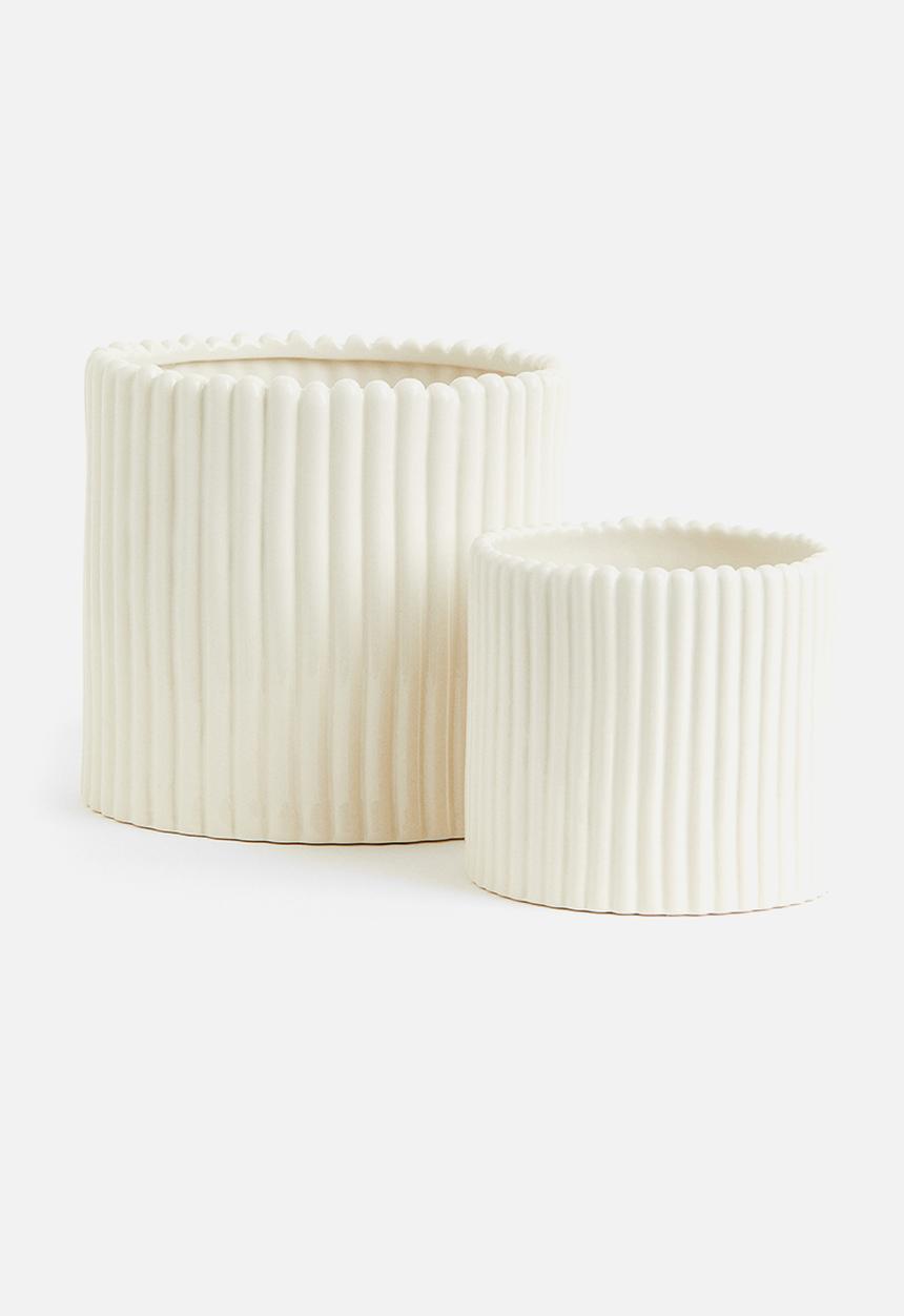 H&M - Large stoneware plant pot - white