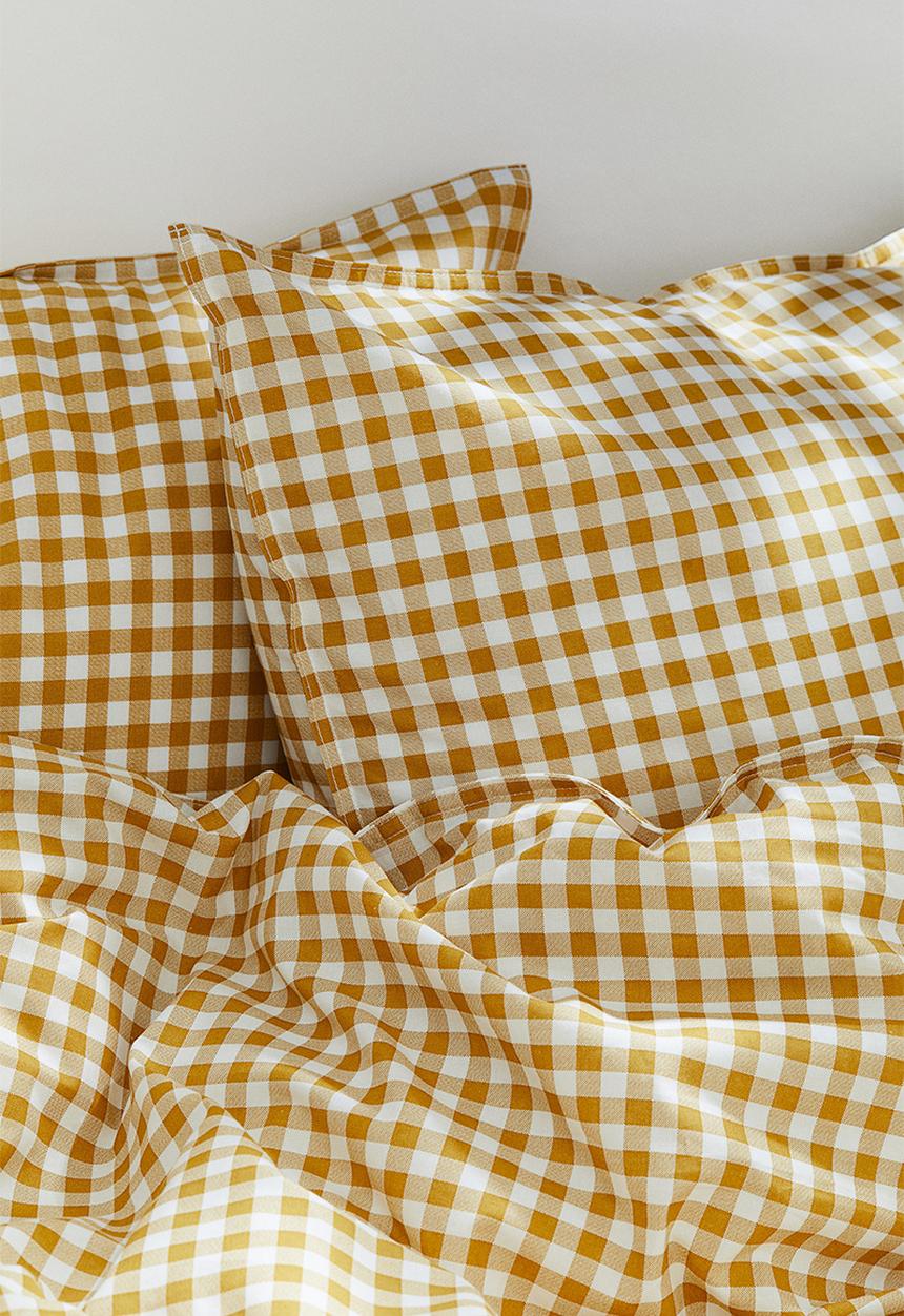H&M - Patterned double/king size duvet cover set - yellow