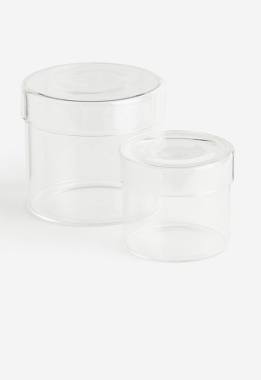 H&M - Glass box with a lid - clear glass