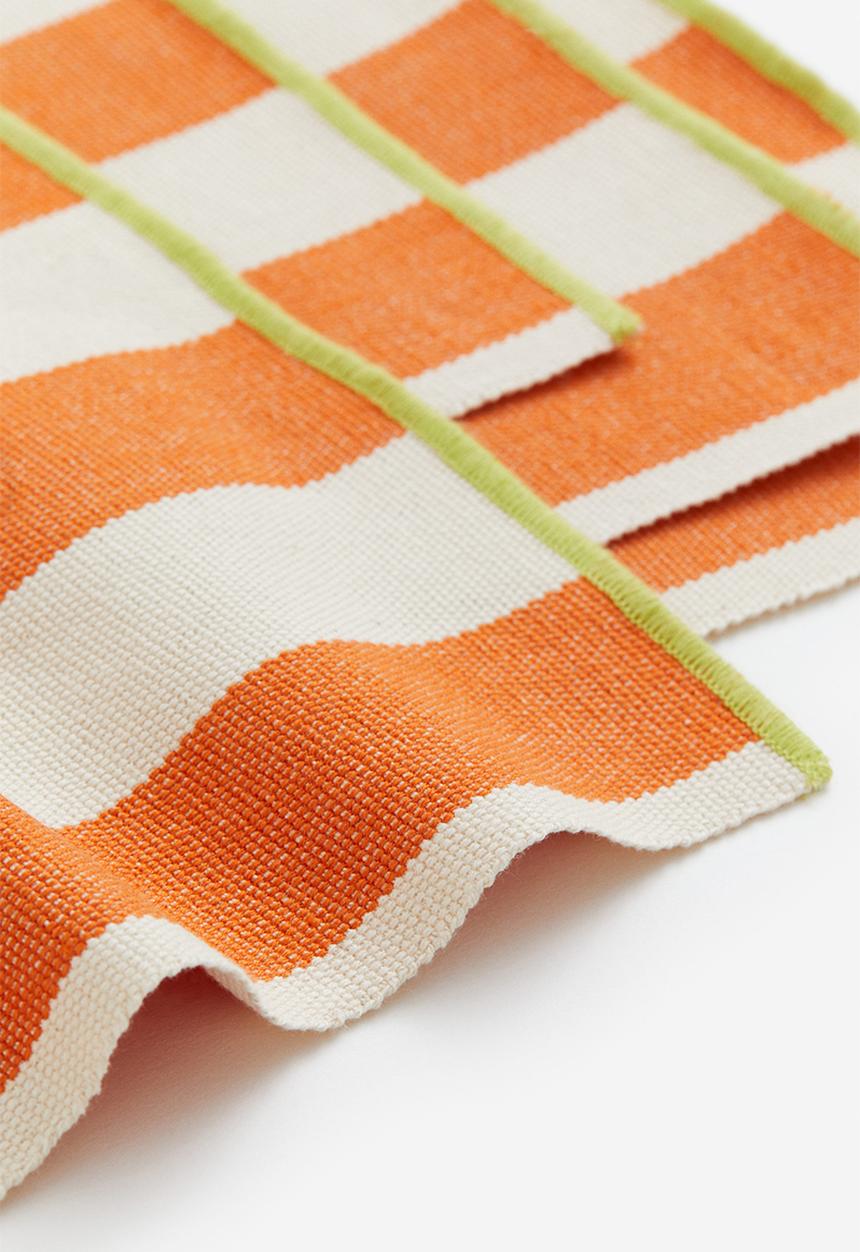 H&M - 4-Pack striped place mats - orange & striped