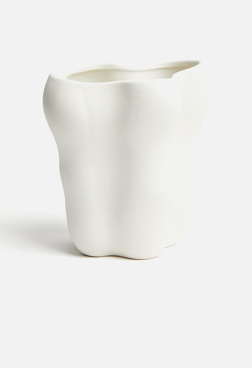H&M - Tall stoneware vase - white