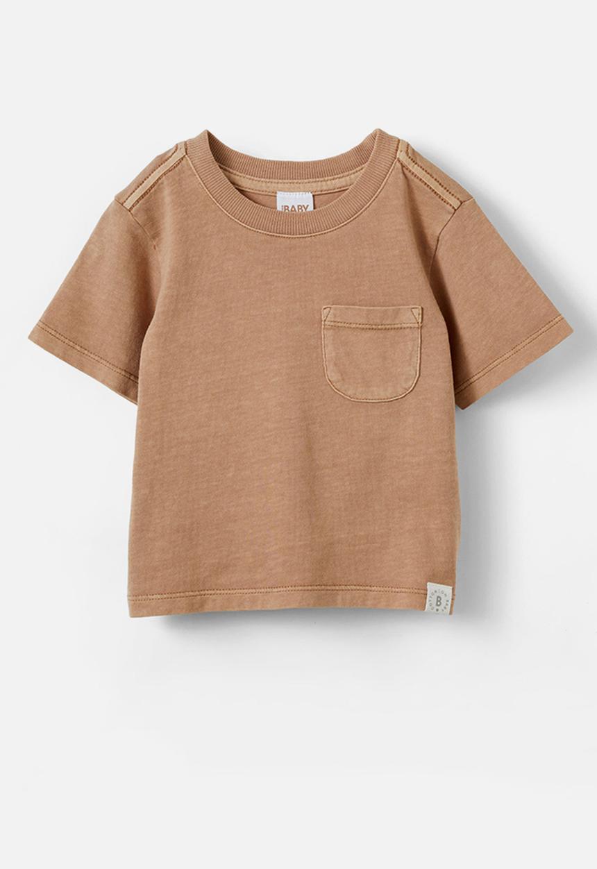 Cotton On - Jamie short sleeve graphic print tee - taupy brown wash