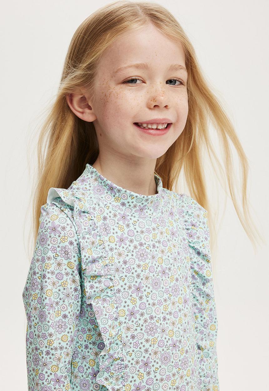 Cotton On - Lydia one piece - barber blue/mimi ditsy