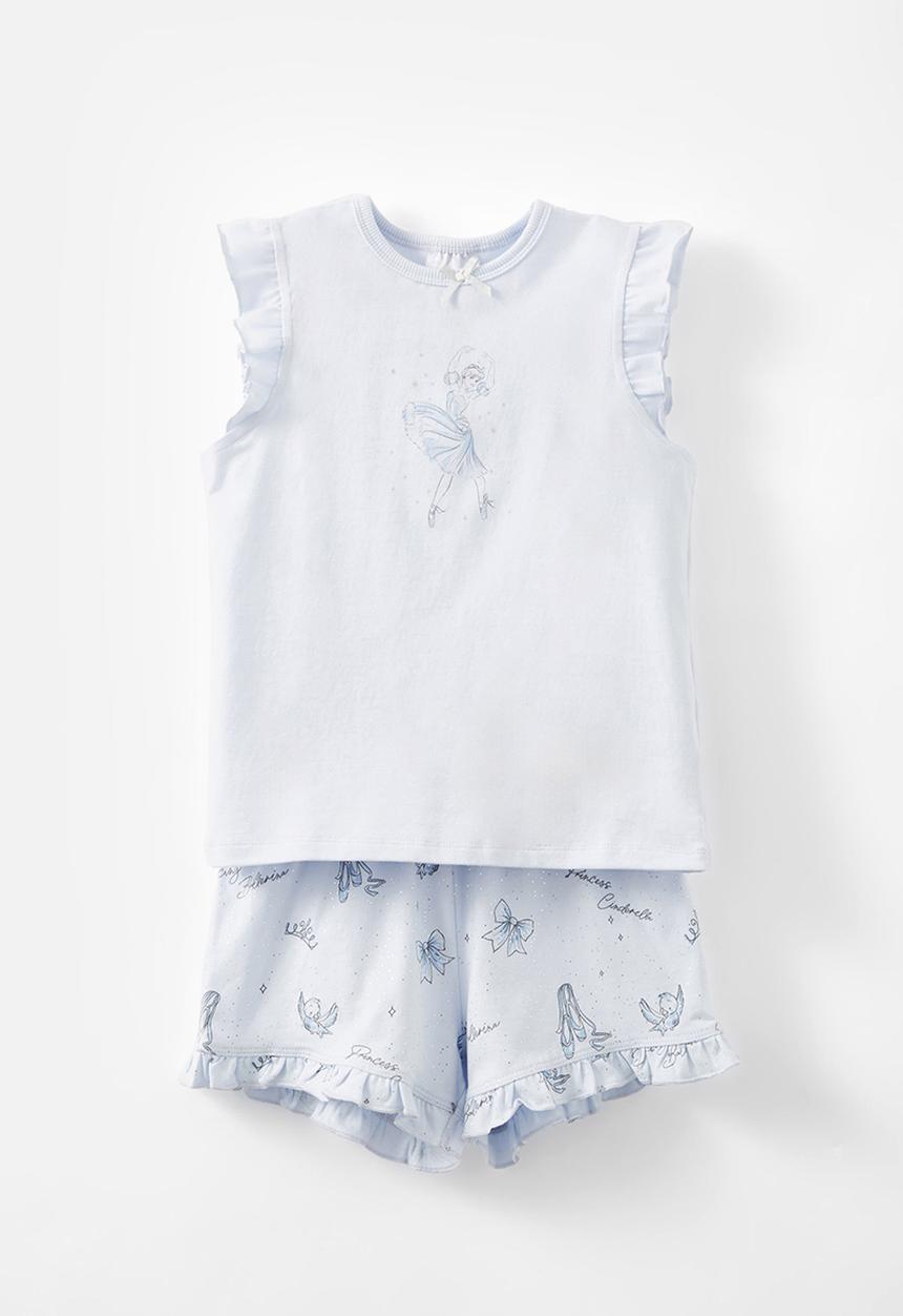 Cotton On - Cinderella stacey flutter short sleeve pyjama set licensed - blue