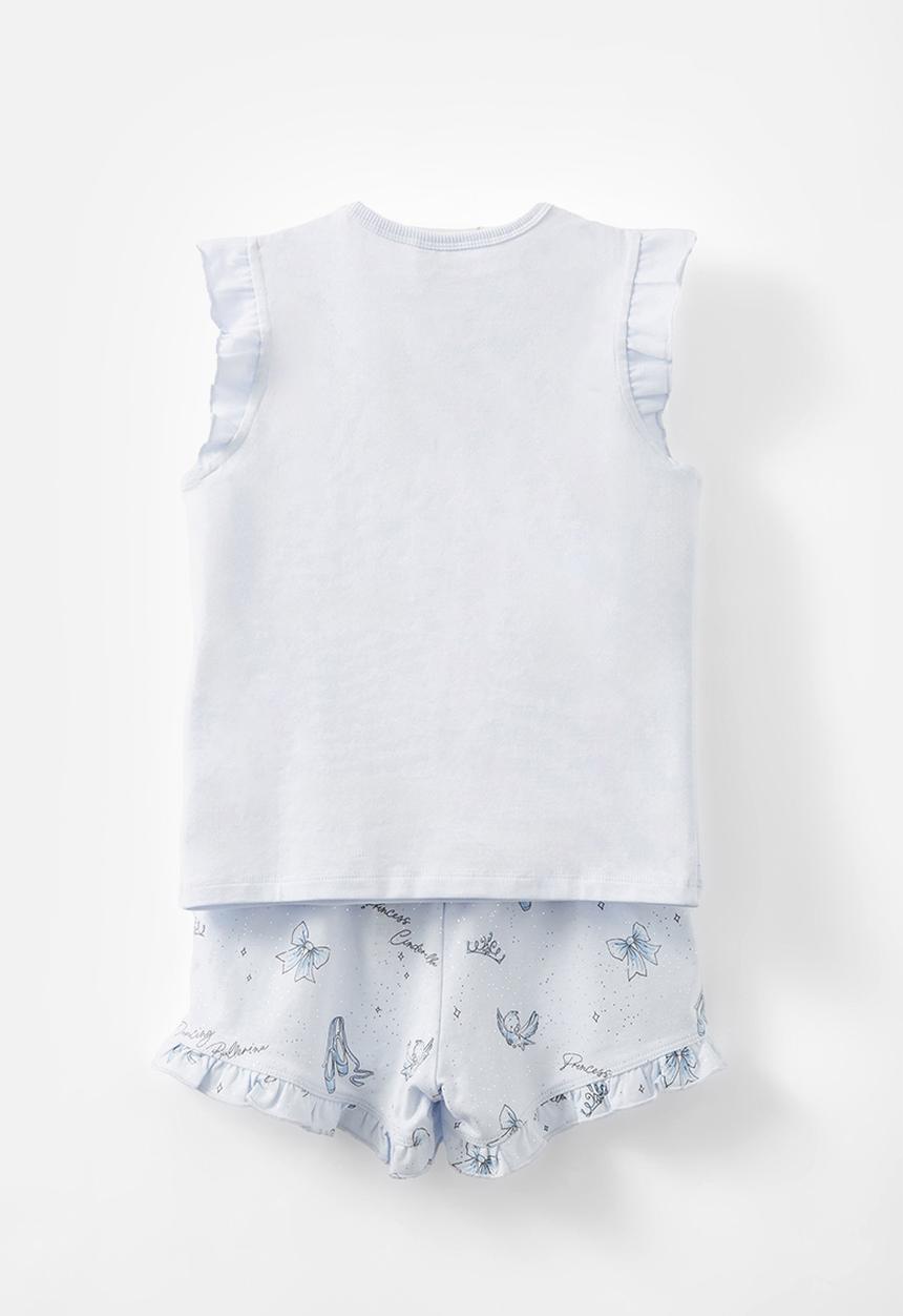 Cotton On - Cinderella stacey flutter short sleeve pyjama set licensed - blue