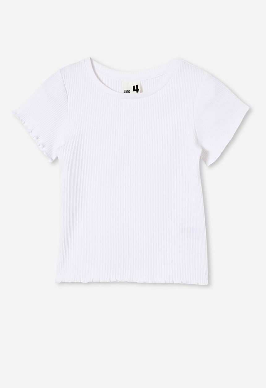 Cotton On - Raya rib baby tee - white rib