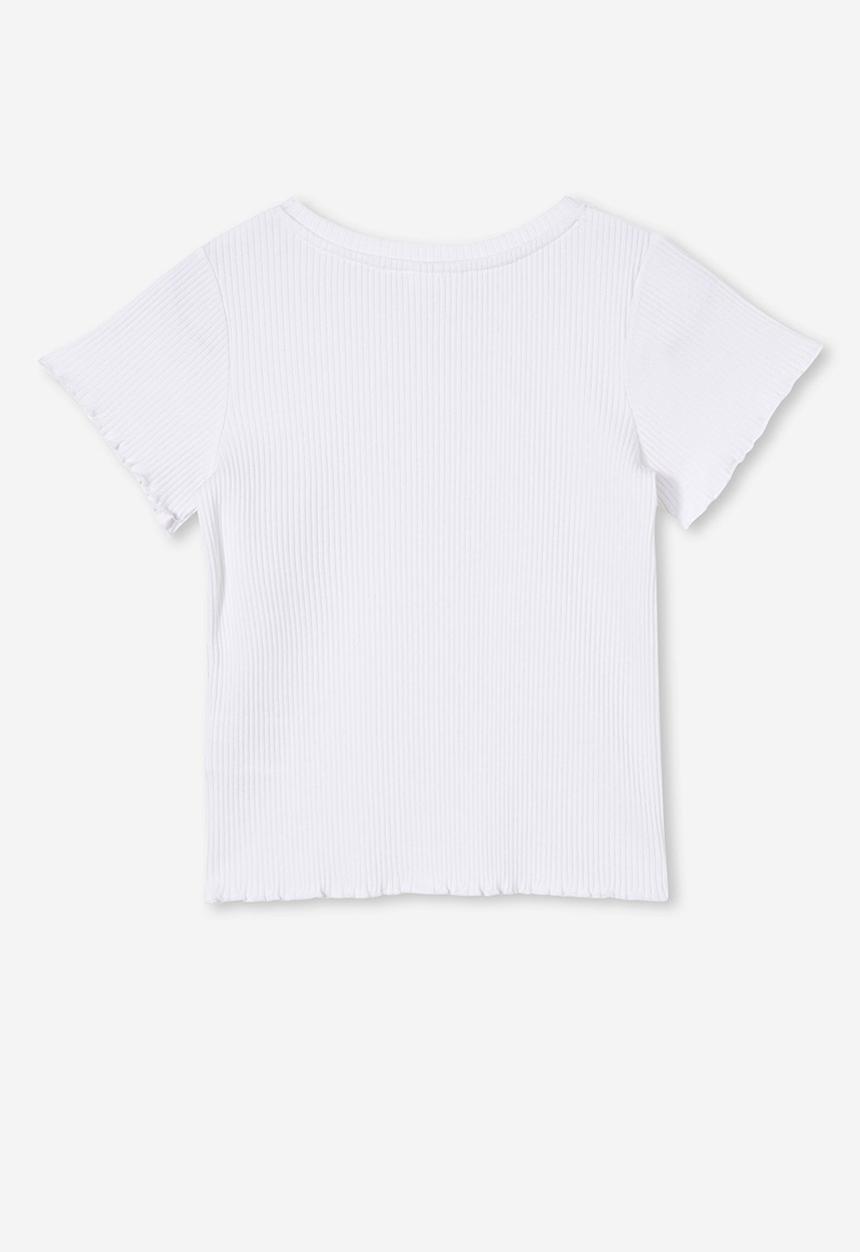 Cotton On - Raya rib baby tee - white rib