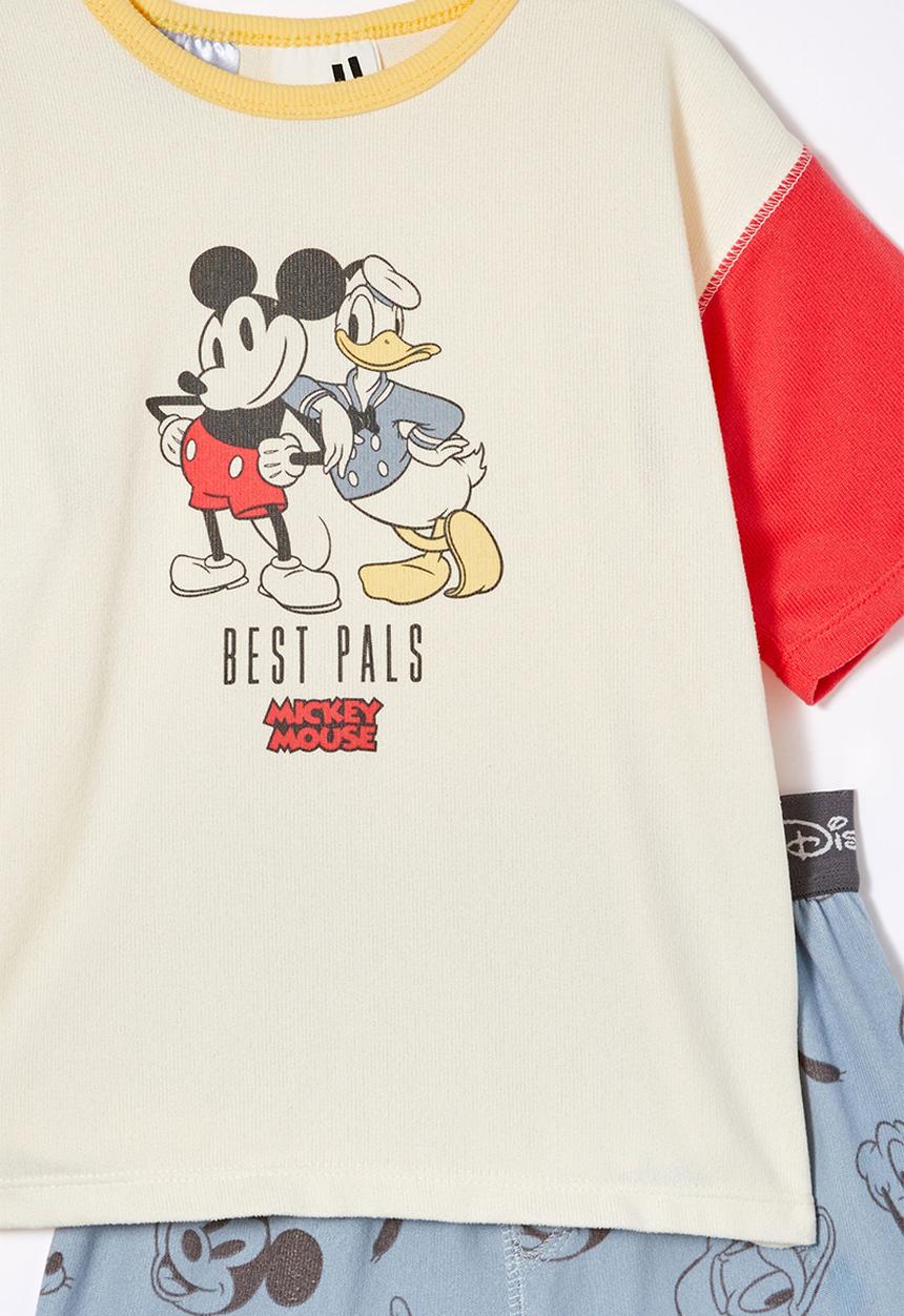 Cotton On - Damon short sleeve pyjama set license - lcn dis dusty blue/ best pals mickey