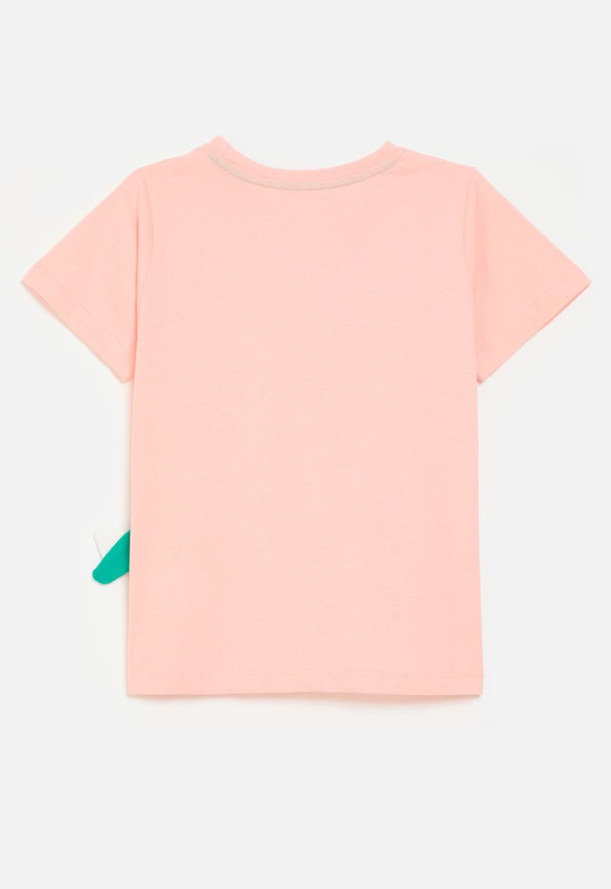 Pop Candy - Dino print crew neck tee-coral
