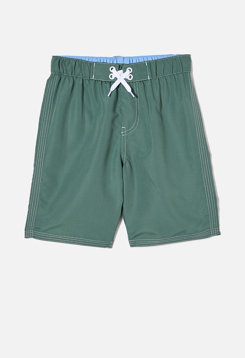 Cotton On - Bobby board short - swag green/white stitch