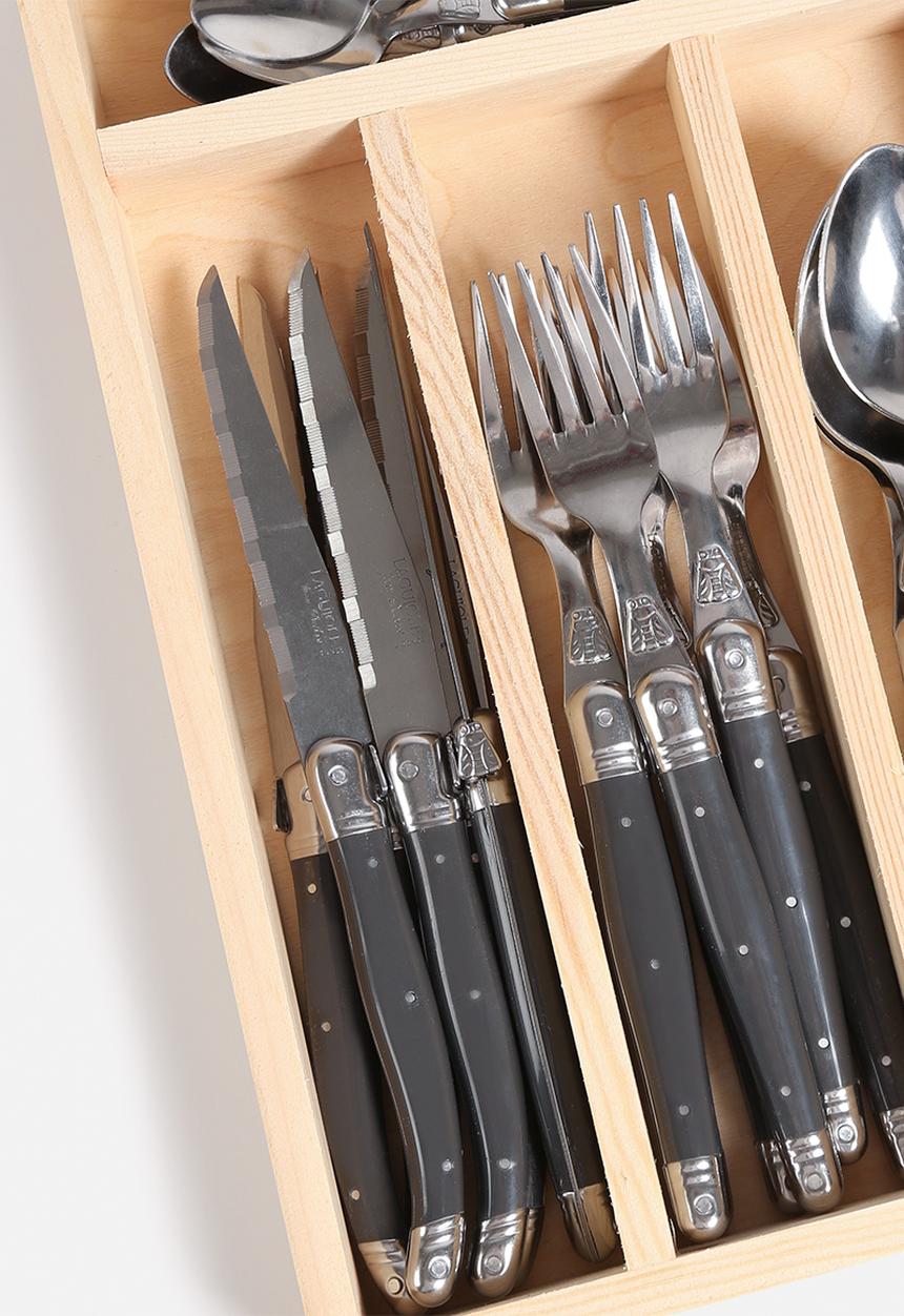 Superbalist Wine & Dine - Laguiole 24 Pce Tonic Grey Cutlery Set