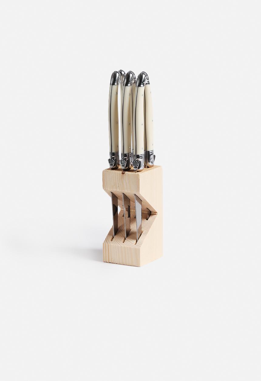 Superbalist Wine & Dine - 6 Pce Ivory Steak Knife Block