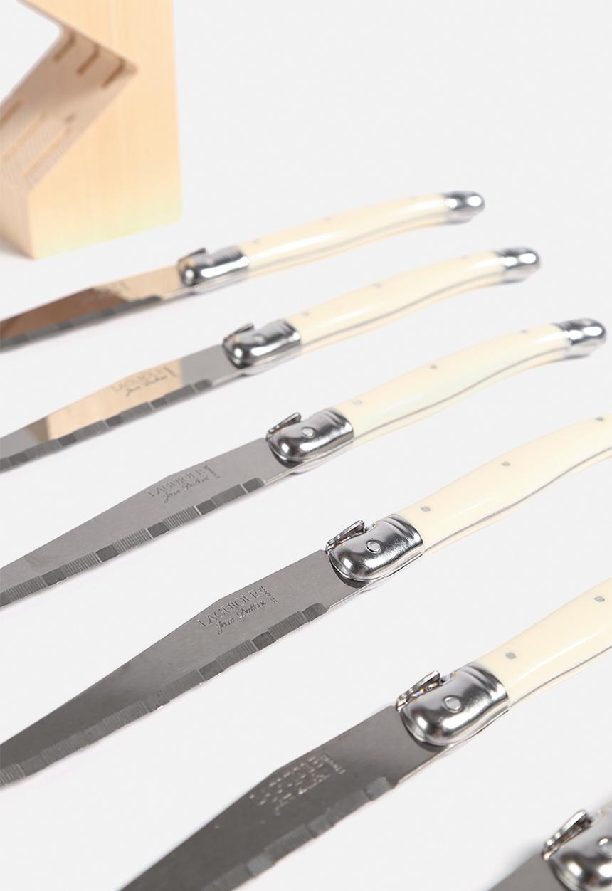 Superbalist Wine & Dine - 6 Pce Ivory Steak Knife Block