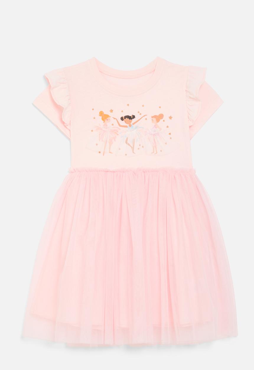 Pop Candy - Printed mesh dress - light pink