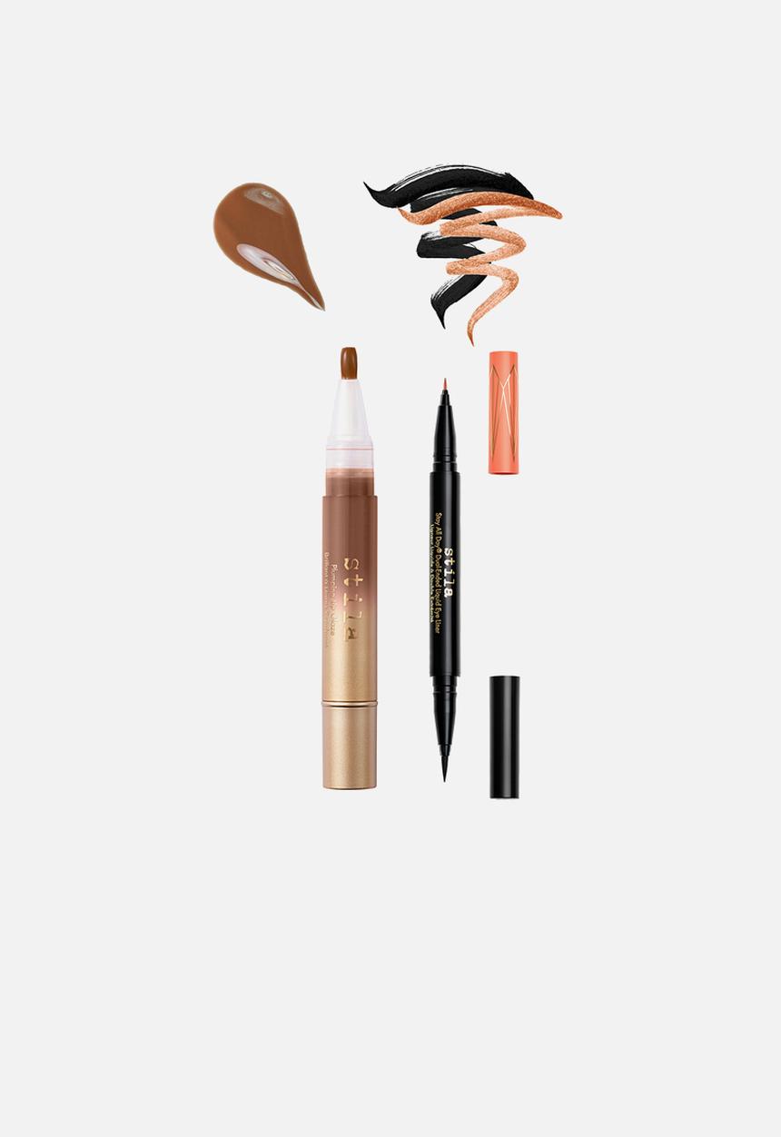 Stila - Gold pouch - Liquid Liner & Lip Gloss combo