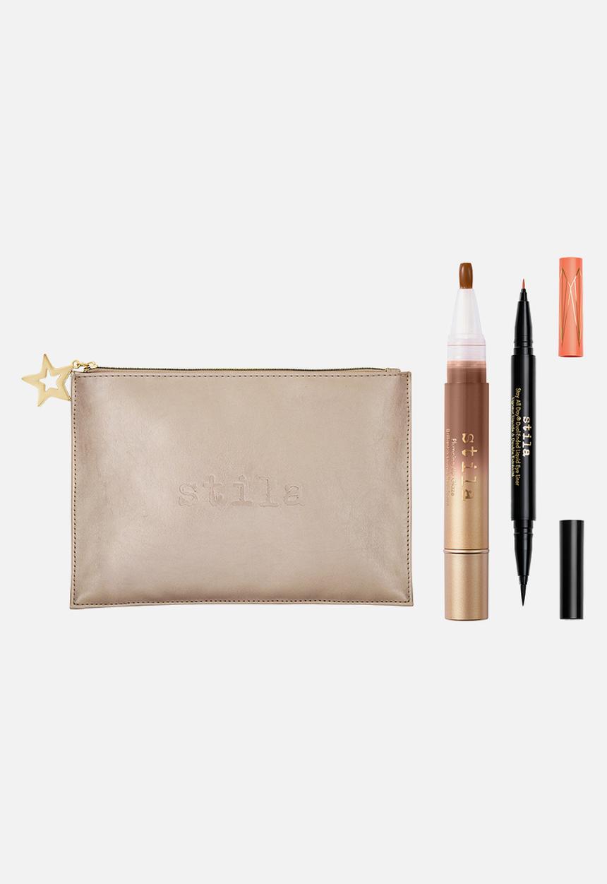 Stila - Gold pouch - Liquid Liner & Lip Gloss combo