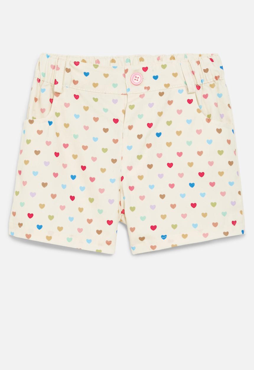 Pop Candy - Heart print shorts - yellow
